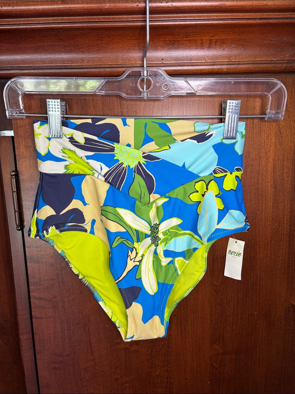 NWT Aerie Crossover Tropical Floral Full Coverage Bikini Bottoms